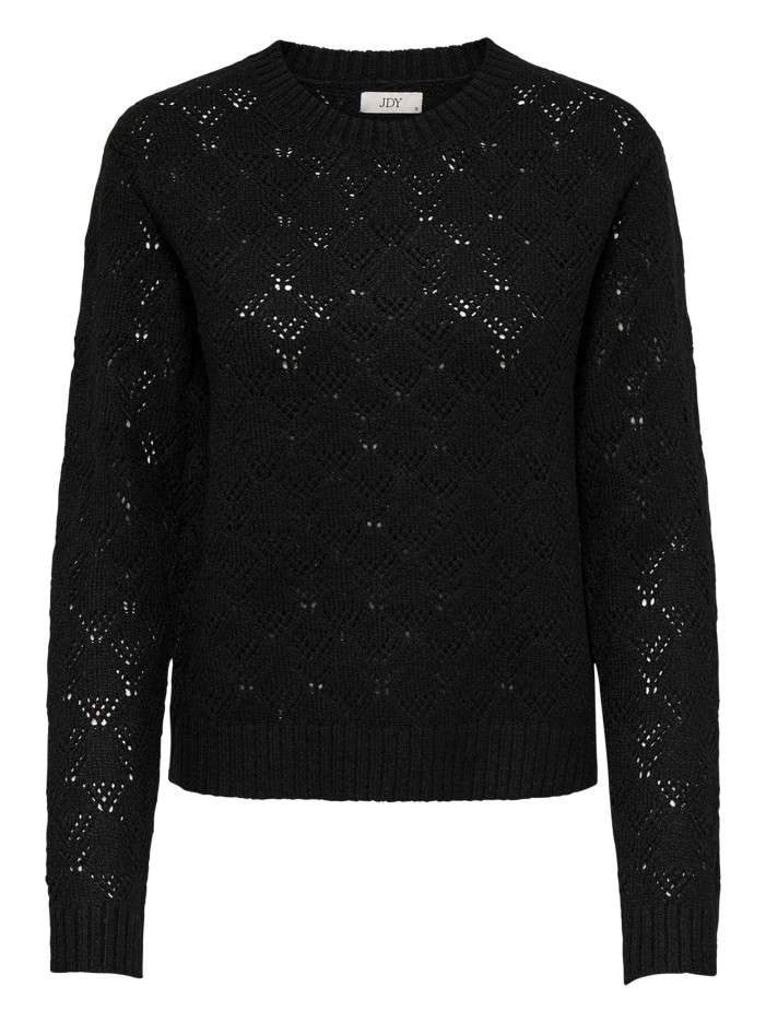 Pull noir en maille ajourée...