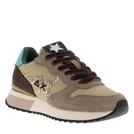 Baskets running taupe à talon plat avec un patch de la marque sur la languette - Image 3