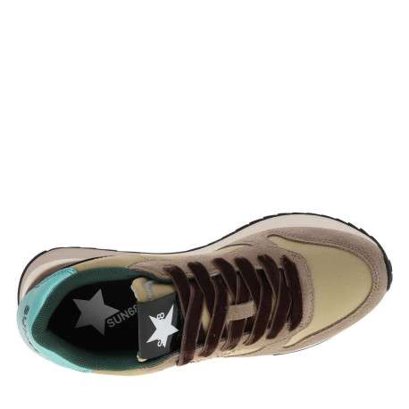 Baskets running taupe à talon plat avec un patch de la marque sur la languette - Image 4