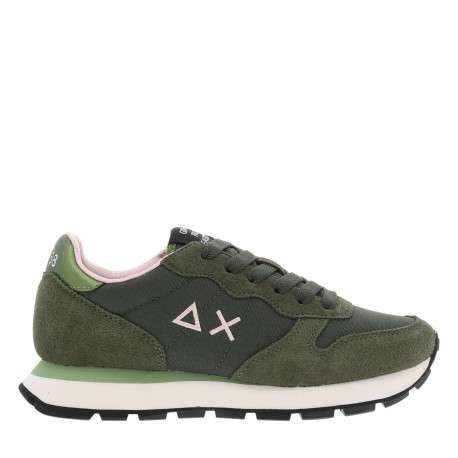 Baskets running kaki à talon plat avec un logo brodé aux côtés - Image 2