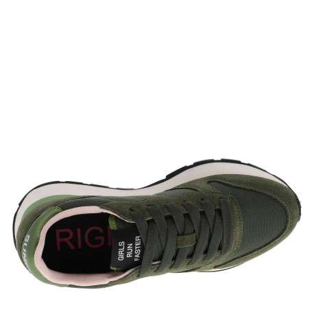 Baskets running kaki à talon plat avec un logo brodé aux côtés - Image 4