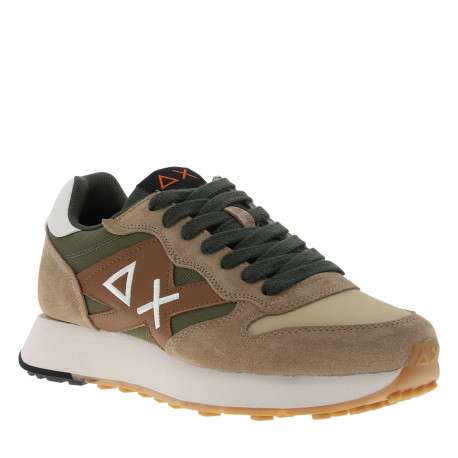 Baskets running beiges à talon plat avec le nom de la marque au talon - Image 3