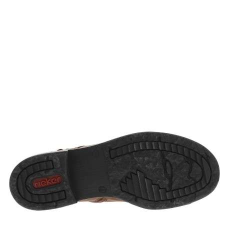 Bottines cognac à talon décroché bas avec des lacets et un zip latéral - Image 5