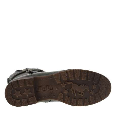 Bottines kaki à talon décroché bas avec un zip et des lacets ronds - Image 5