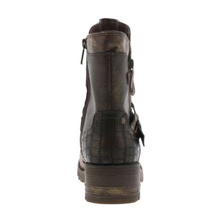 Boots bronze à talon décroché moyen avec des motifs floraux sur l'empeigne - Image 6