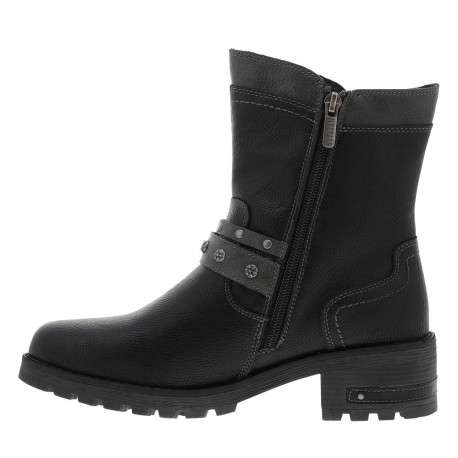 Boots noires à talon décroché moyen avec un zip et une semelle crantée