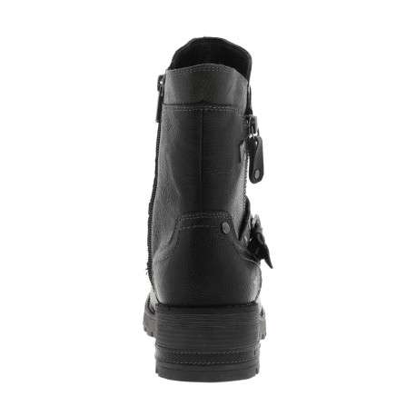 Boots noires à talon décroché moyen avec un zip et une semelle crantée - Image 6