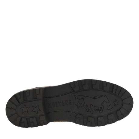 Boots chocolat à talon décroché bas avec un zip et un soufflet élastiqué - Image 5