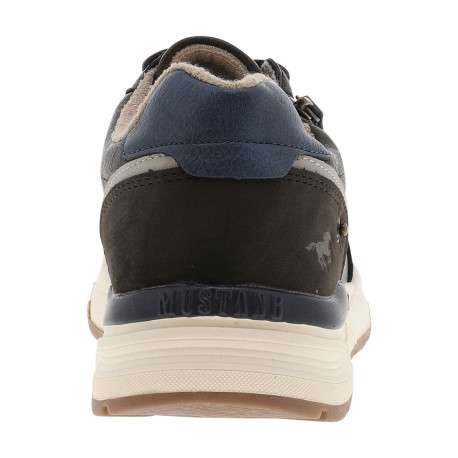 Baskets café à talon plat avec des lacets et un zip latéral - Image 6