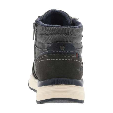 Baskets running grises à talon plat avec un zip et des lacets ronds - Image 6