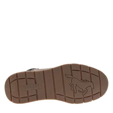 Baskets cognac à talon plat avec des lacets et un zip latéral - Image 5