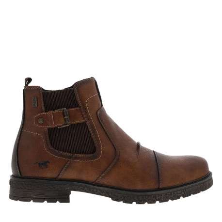 Boots brunes à talon décroché bas avec un zip et un soufflet élastiqué - Image 2