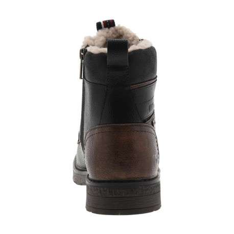Bottines noires avec une doublure en maille sherpa et un zip latéral - Image 6