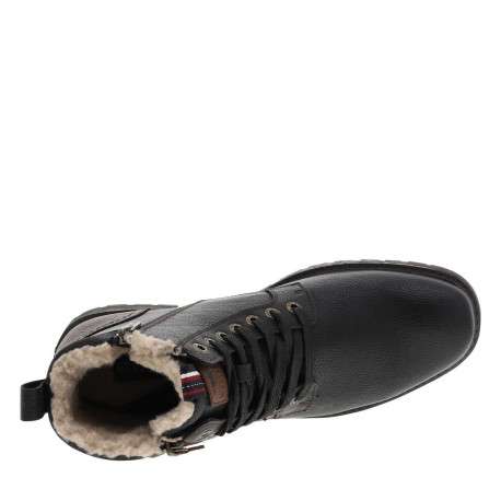 Bottines noires avec une doublure en maille sherpa et un zip latéral - Image 4