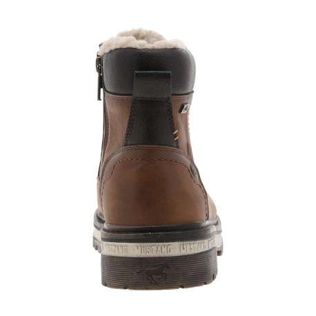 Bottines brunes à talon décroché bas avec une doublure en maille sherpa - Image 6