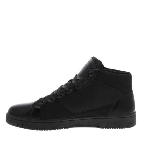 Baskets noires à talon plat avec des lacets et un zip latéral
