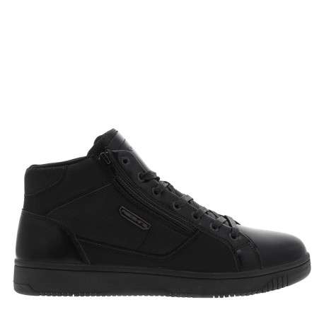 Baskets noires à talon plat avec des lacets et un zip latéral - Image 2