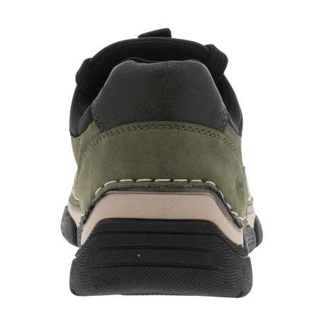 Baskets running kaki à talon plat avec des lacets plats et un zip décoratif - Image 6