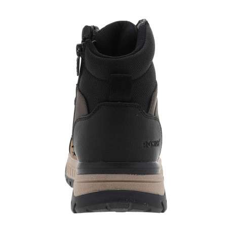 Baskets cognac à talon plat avec un zip et des lacets ronds - Image 6