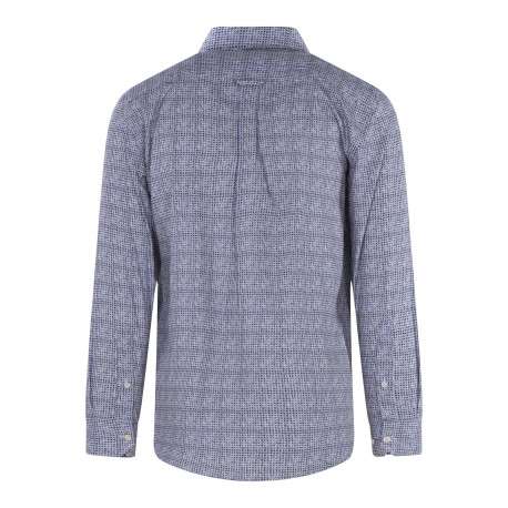 Chemise en coton blanche et marine fleuri avec une coupe regular fit - Image 2