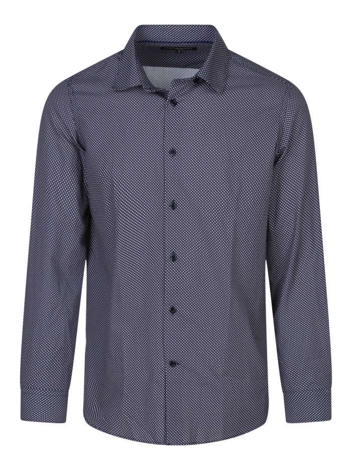 Chemise en coton marine à...
