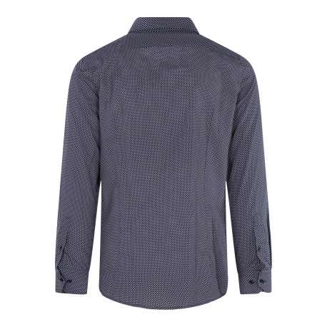 Chemise en coton marine à motifs imprimés avec une coupe ajustée - Image 2