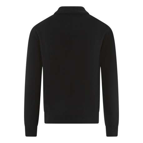Pull laine cachemire noir uni avec une coupe droite et un col roulé - Image 2