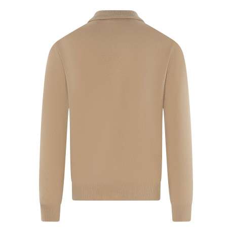 Pull laine cachemire camel uni avec une coupe droite et un col roulé - Image 2