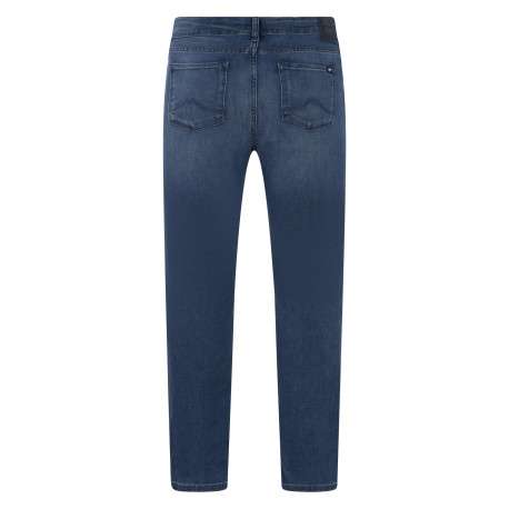 Jean en coton bleu uni avec une coupe bootcut et une fermeture zippée - Image 2