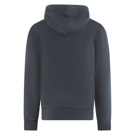 Sweat en coton noir uni avec une coupe droite et un col à capuche - Image 2