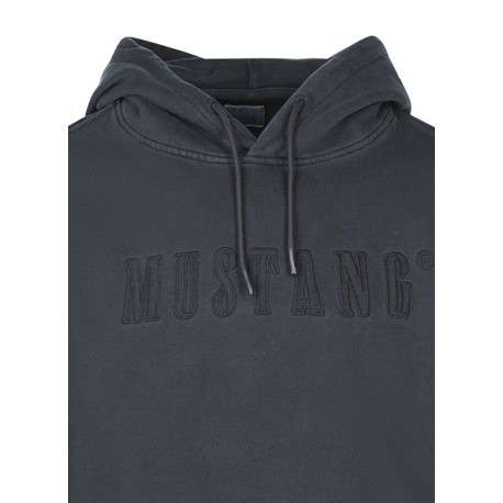 Sweat en coton noir uni avec une coupe droite et un col à capuche - Image 3