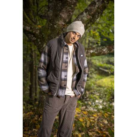 Pantalon 5 Poches en coton marron uni avec un col rond et une coupe droite