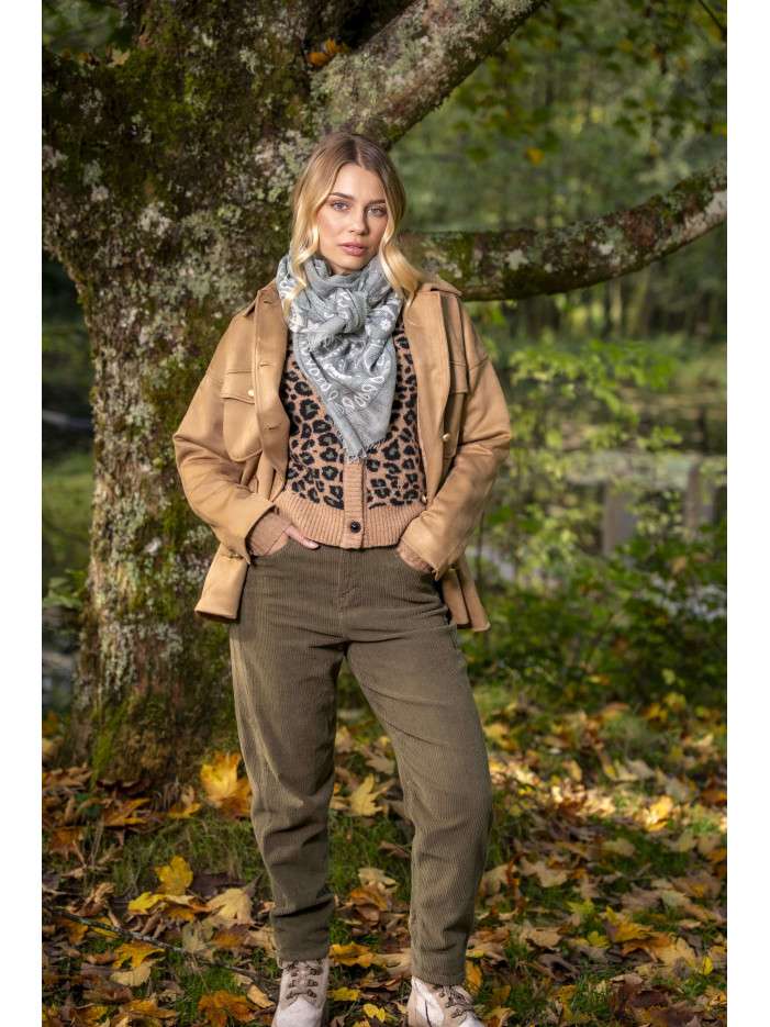 Veste camel unie pourvue...