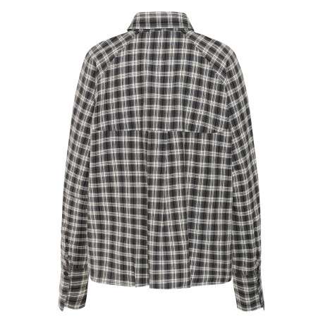 Chemisier en coton noir et gris à carreaux avec une coupe ample - Image 2