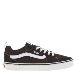 Baskets skate en cuir brunes à talon plat avec un logo brodé sur le côté