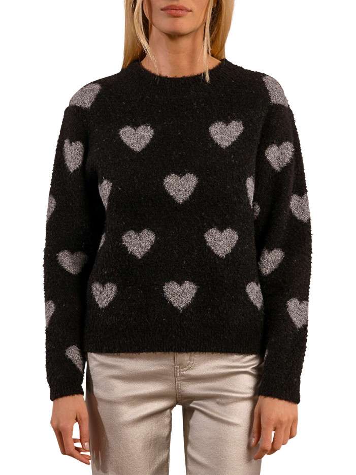 Pull noir avec imprimé...