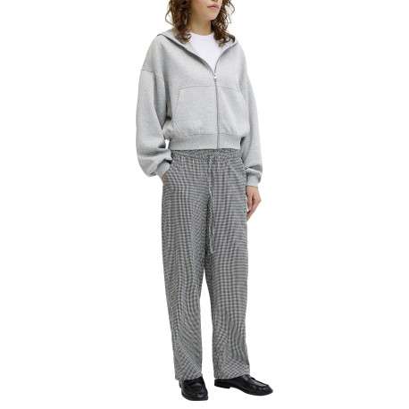 Pantalon Chino en coton biologique noir à carreaux pourvu d'une coupe droite - Image 2