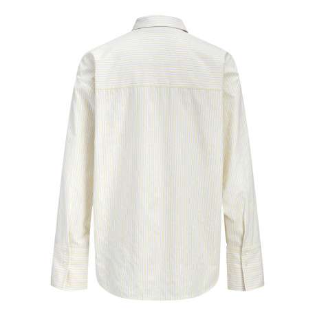Chemisier jaune à rayures coupe droite pourvu d'un col chemise - Image 2