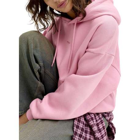 Sweat en coton rose pourvu d'un coupe droite et d'un col à capuche - Image 5