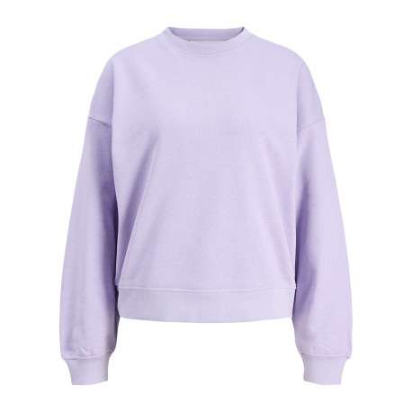 Sweat en coton violet pourvu d'un col rond et de manches longues