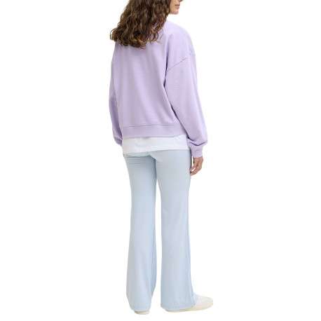 Sweat en coton violet pourvu d'un col rond et de manches longues - Image 3