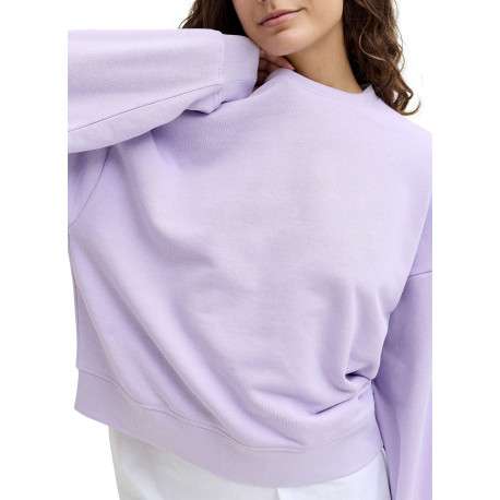 Sweat en coton violet pourvu d'un col rond et de manches longues - Image 4