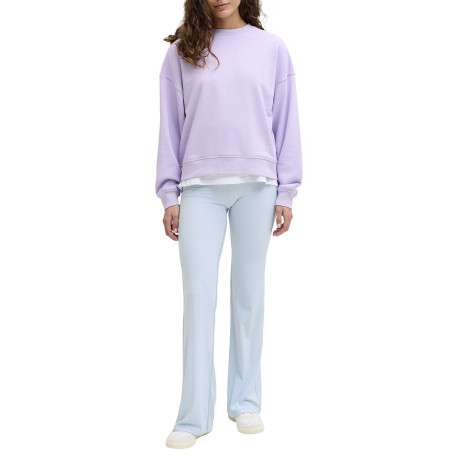 Sweat en coton violet pourvu d'un col rond et de manches longues - Image 5