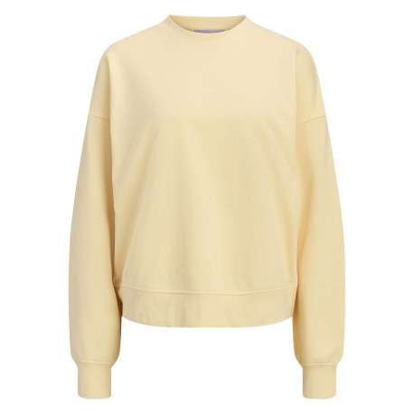 Sweat en coton jaune pourvu d'un col rond et de manches longues