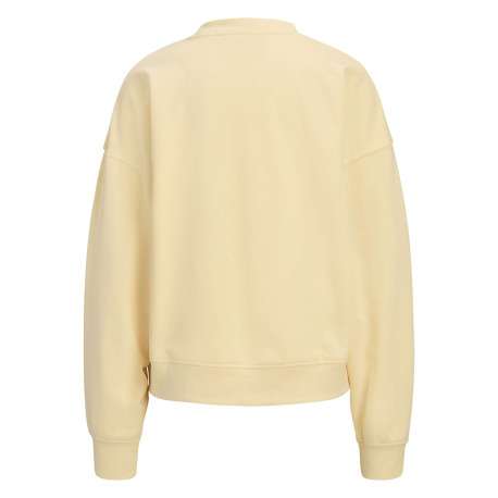 Sweat en coton jaune pourvu d'un col rond et de manches longues - Image 2