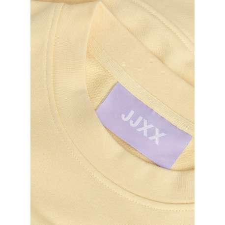 Sweat en coton jaune pourvu d'un col rond et de manches longues - Image 3