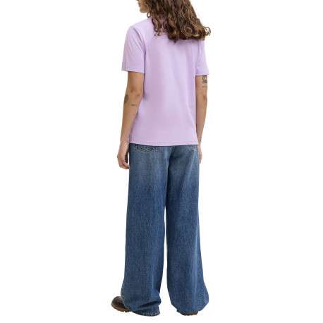 T-shirt en coton biologique violet pourvu d'un col rond et de manches courtes - Image 3