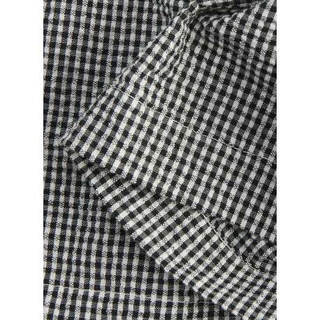 Top en coton noir pourvu d'un motif à carreaux et d'un décolleté bustier - Image 3