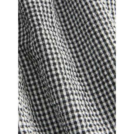 Top en coton noir pourvu d'un motif à carreaux et d'un décolleté bustier - Image 4