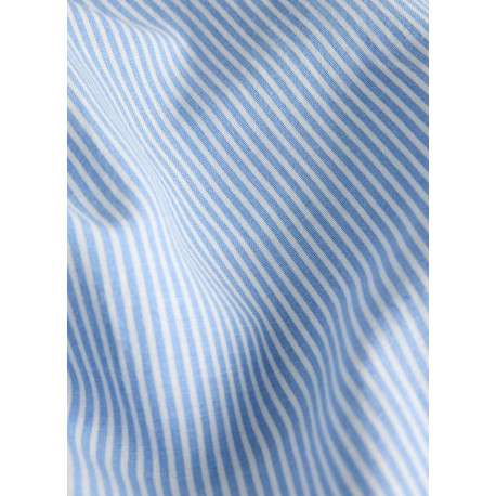 Robe longue bleue sans manche ornée d'un motif à rayures et de fines bretelles - Image 3